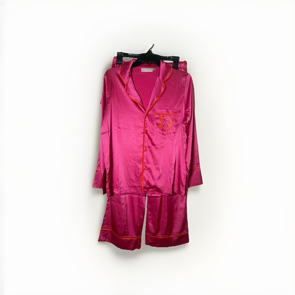 Heidi Houston Pajamas Wide Leg Elastic Waist Pants Long Sleeve Top Set Size XS